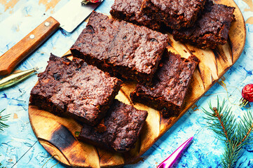 Panforte, dried fruit and nut cake, brownie