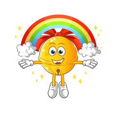 jingle bell with a rainbow. cartoon vector
