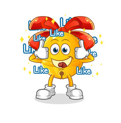 jingle bell give lots of likes. cartoon vector