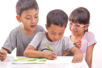 parent and son drawing