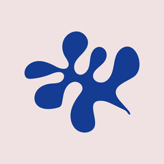 Abstract seaweed silhouette cut out. Flat vector illustration of organic plant in collage technique isolated. Inspired by Henri Matisse.