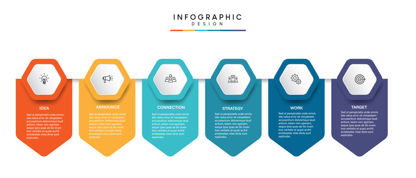 Steps business timeline process infographic template design with icons