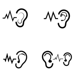 Fototapeta premium Hearing Logo Template vector icon design