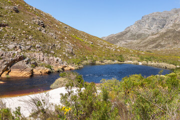 Fototapeta na wymiar Water Pool of the Pamliet River in the Western Cape of South Africa