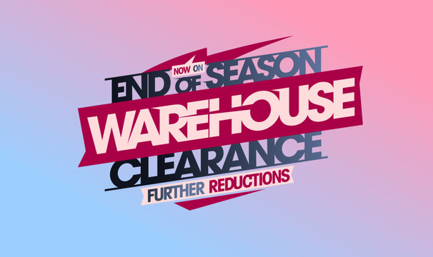 End of season warehouse clearance, further reductions - sale web banner or flyer vector design