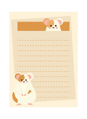 note memo with hamster