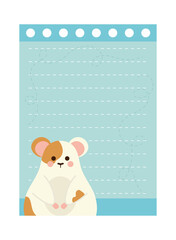 notepad paper with hamster