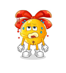 jingle bell low battery mascot. cartoon vector