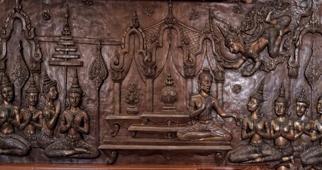 wood carving on the wall