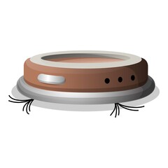 Robot vacuum cleaner icon cartoon vector. Home cleaning