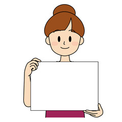 パネルを持っている笑顔の医療従事者