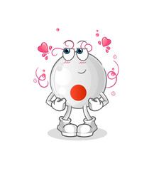 japan flag shy vector. cartoon character