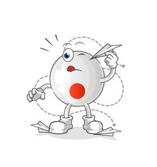 japan flag with paper plane character. cartoon mascot vector