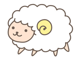 手描きのひつじのイラスト