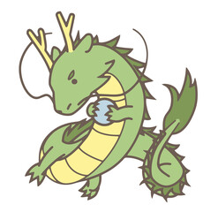 手描きの龍のイラスト