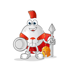 japan flag spartan character. cartoon mascot vector