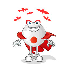 japan flag Dracula illustration. character vector