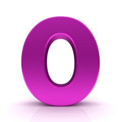 O letter pink capital letter sign 3d rendering graphic illustration isolated on white background in high resolution