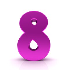 8 number pink 3d eight