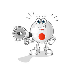 japan flag holding hand loudspeakers vector. cartoon character