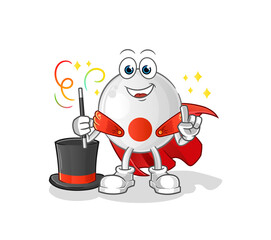 japan flag magician illustration. character vector