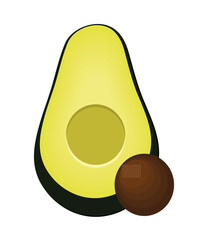 avocado isolated icon
