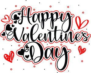 Happy Valentine's Day Lettering typography vector, Valentine Vector art gift
