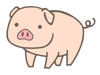 手描きのブタのイラスト
