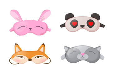 Sleep masks different shapes. Eye protection accessories and prevention of healthy sleep.