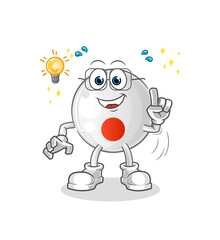 japan flag got an idea cartoon. mascot vector