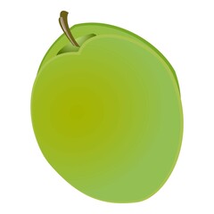 Green apricot icon cartoon vector. Juice fruit