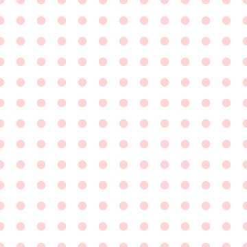 Pink background made with regular dots circles repeated. Fashion pink polka dots seamless pattern vector illustration