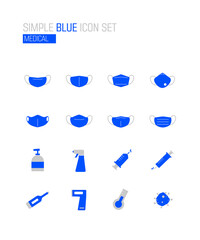 Simple blue icon medical Collection
