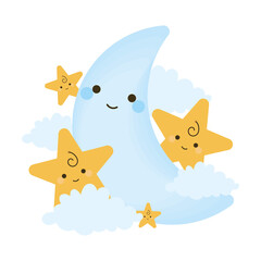 cute moon and stars