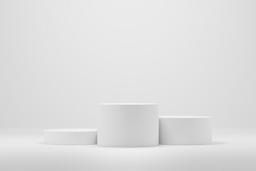 Empty podium or pedestal display on white background