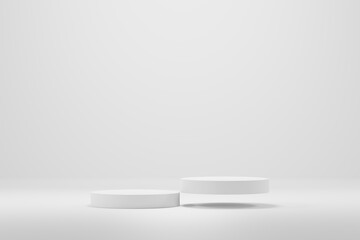 Empty podium or pedestal display on white background