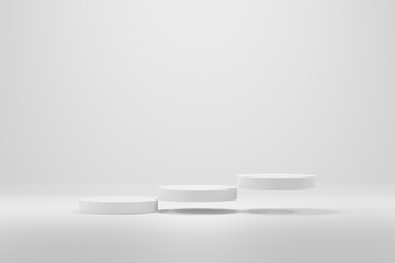 Empty podium or pedestal display on white background