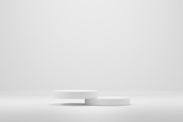 Empty podium or pedestal display on white background