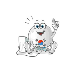 south korea playing video games. cartoon character