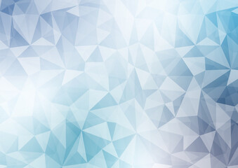 Fototapeta premium 氷のような抽象的な幾何学模様と青系グラデーション背景素材