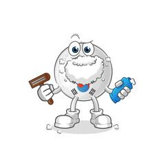 south korea shave facial hair vector. cartoon character