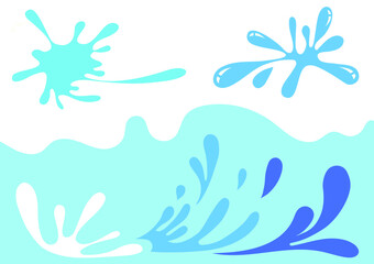 Naklejka na ściany i meble Blue water splash vector logo