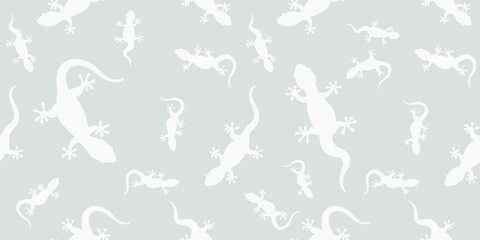Fototapeta na wymiar Seamless pattern with gecko lizards. Design for fabric, curtain, background, carpet, wallpaper, clothing, wrapping, Batik, fabric,Vector illustration