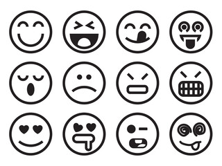 Various facial expression icons. vector.