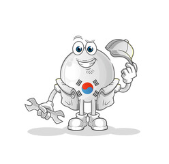 south korea mechanic cartoon. cartoon mascot vector