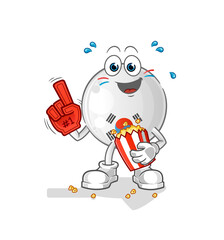 south korea fan with popcorn illustration. character vector