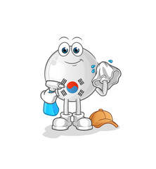 south korea cleaner vector. cartoon character