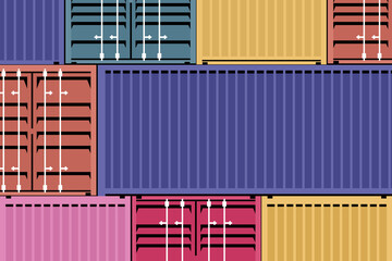 Abstract background of colourful shipping containers