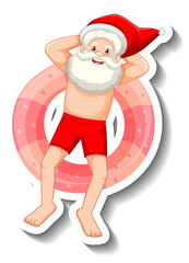Santa Claus on inflatable swimming ring