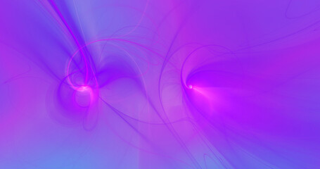 Abstract fractal background with pink and blue glowing shapes. Fantastic glowing fractal shapes. Festive wallpaper. Digital fractal art. 3d rendering.